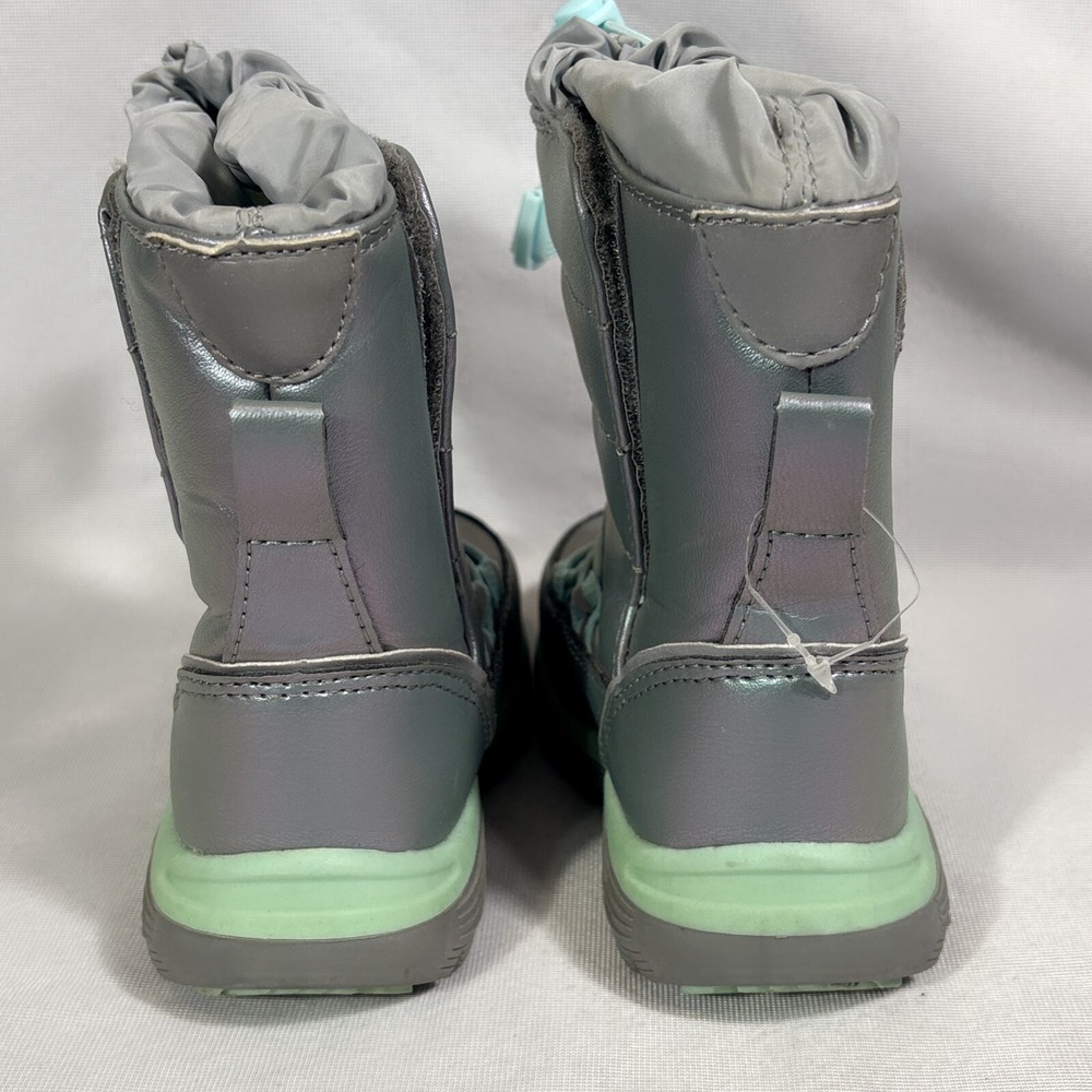 Lands' End Iridescent Flurry Snow Boots Toddler 6 Silver Mint Insulated Girls - Picture 3 of 6